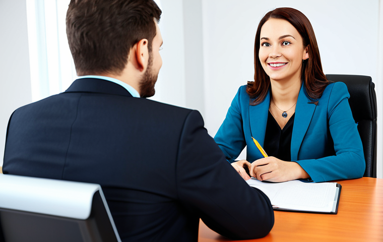 Career Consultant Session**

"A friendly and professional career consultant, fully clothed in modest attire, sitting across from a client in a bright, modern office. The consultant is actively listening and taking notes. The client is dressed in business casual clothing. Safe for work, appropriate content, perfect anatomy, natural proportions, family-friendly, professional setting."

**