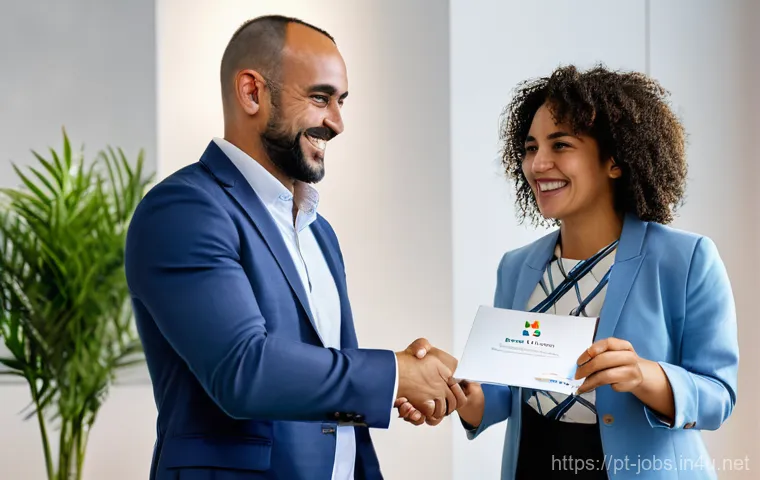 직업상담사 관련 정부 지원 제도 - **Job Seeker Success Story in Portugal:** A diverse group of young and middle-aged Portuguese profes...