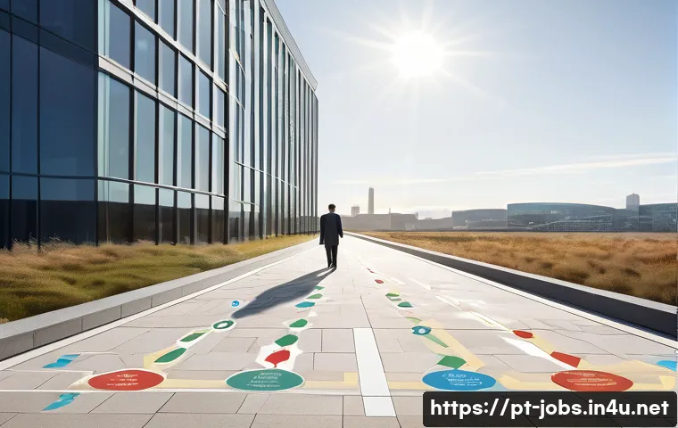 직업상담사와 경력 상담 차이 - "The Career Crossroads and the Journey Map"**
    A diverse professional, approximately 30-40 years ...